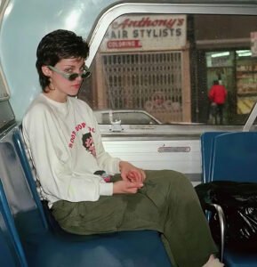 Madonna on a bus in New York 1979