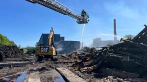 Het bestrijden van de brand