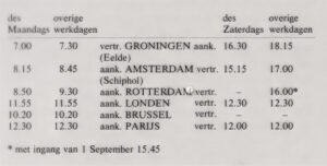 dienstregeling